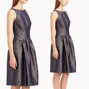 J. Crew Gold Floral Jaquard Dress, 00